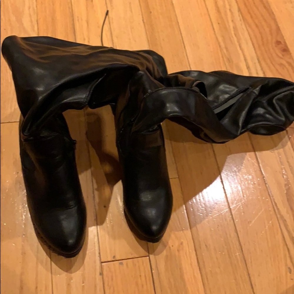 Over the Knee Wedge Riding Boots